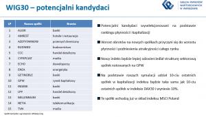 WIG 30 - potencjalni kandydaci