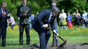 Prezydent sadzi dąb. Fot. PAP/Jacek Turczyk
